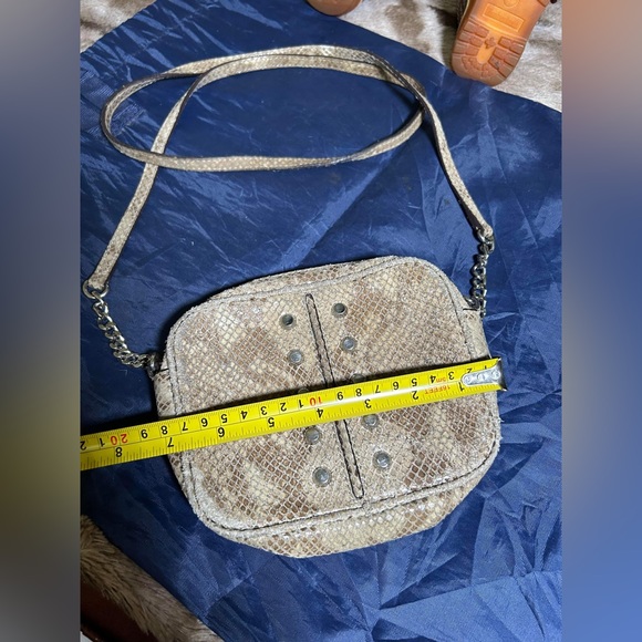 Michael Kors Mini Crossbody Bag Chain Strap Black Snake Print Purse - Picture 6 of 12